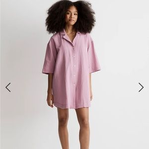 NWT Lightspun Cover-Up Mini Shirtdress, Size Medium, Pink